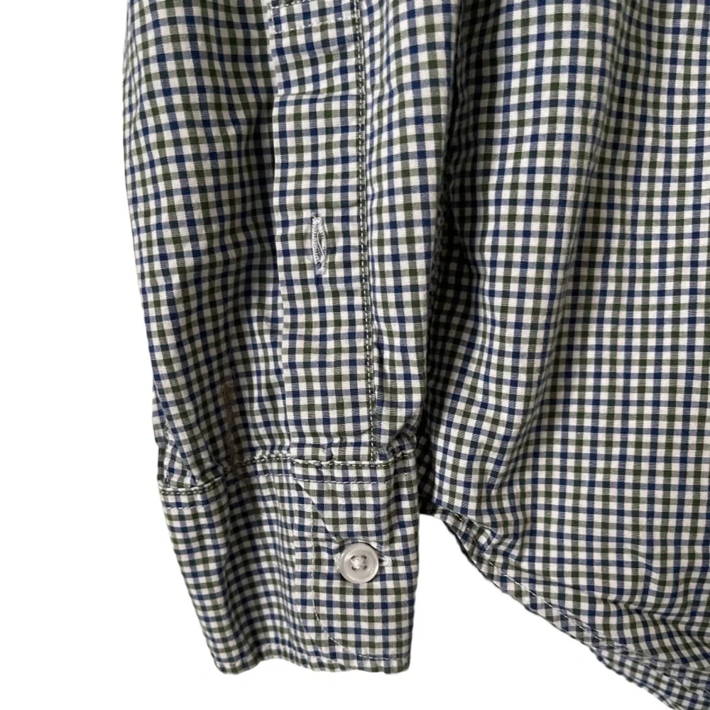 J. Crew Flex Washed Button Down Classic Fit Shirt‎ Blue Green